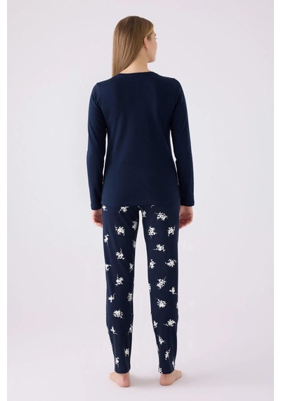 Arnetta 3056 Kadın Every Thing Uzun Kollu Pijama Takım lacivert