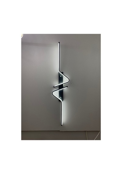 Yüksek Aydınlatmalı Z Model Siyah Led Aplik Avize Modern, 3 Renk Aydınlatma