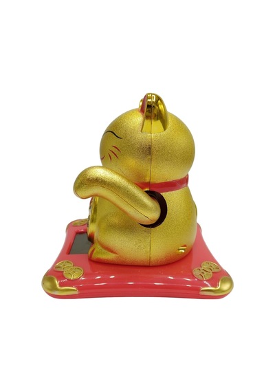 Maneki Neko El Sallayan Şans Kedisi Gold Solar Güneş Enerjili 10x10cm No5gld