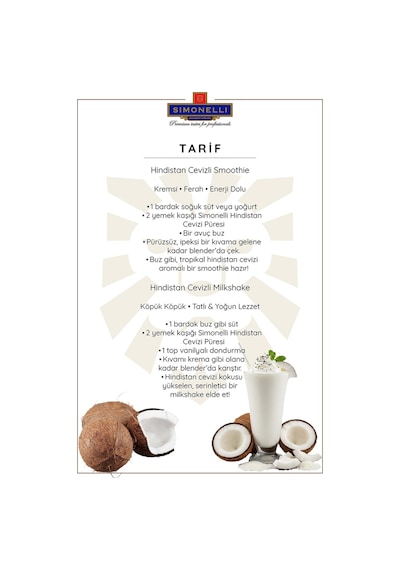 Simonelli Hindistan Cevizi Meyve Püresi 1 KG