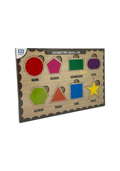 Ca Games Ahşap Puzzle Geometrik Şekiller 19x29