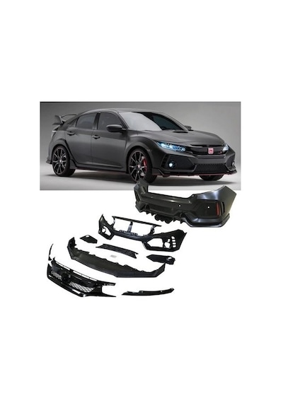 Autogp Honda Civic Fc5 Typer Body Kit Tampon Panjur Seti Sedan 2016 / 2021