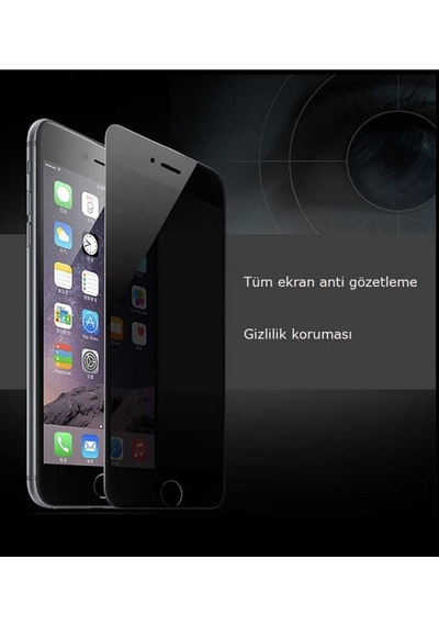 Apple Uyumlu   iPhone 8 - 7 - Se Mat Hayalet Ekran Gizli Privacy Tam Kaplayan Kırılmaz Seramik Ekran Koruyucu Siyah