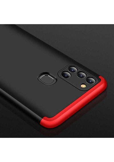 Galaxy A21s Kılıf Zore Ays Kapak Siyah-Kırmızı