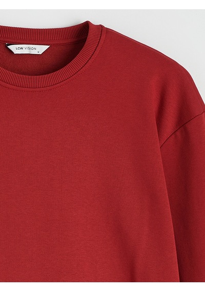 Lcw Vision Kırmızı Bisiklet Yaka Erkek Kalın Sweatshirt