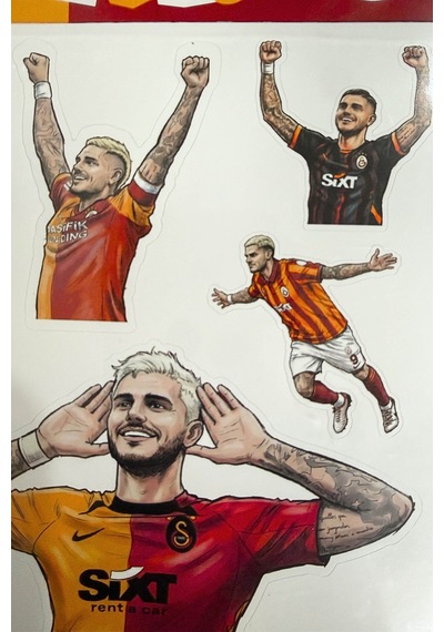 X Dekomus Lisanslı Galatasaray "mauro Icardi" Sticker Sheet Altın