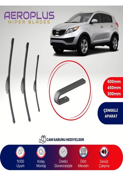 Aeroplus Kia Sportage Ön Arka Muz Silecek Takımı 2011-2015