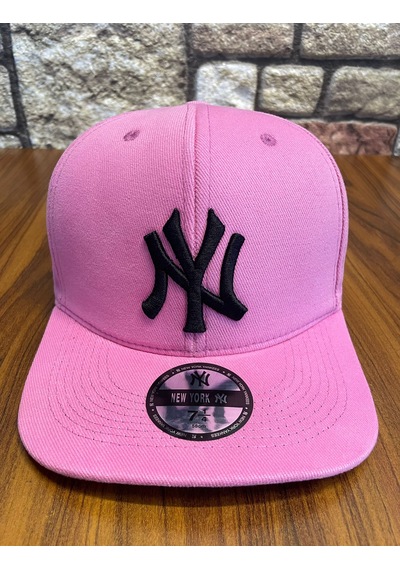 Hamze Ny Newyork Nakışlı Hiphop Snapback Rapper Drip Şapka Cap Pembe - Siyah