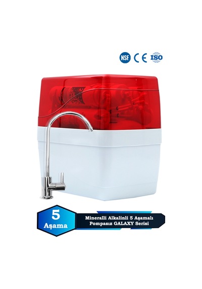 Sumarkt Galaxy Uyumlu 5 Aşamalı 8 Lt Metal Tanklı Süper Sarım Membran Teknolojili Pompasız Su Arıtma Cihazı