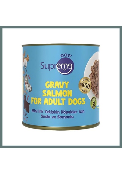 Supreme Dog Mini Irk Yetişkin Köpekler İçin Soslu Ve Somonlu Konserve Yaş Mama Yüksek Proteinli 200 Gr X 6 Adet Ventra