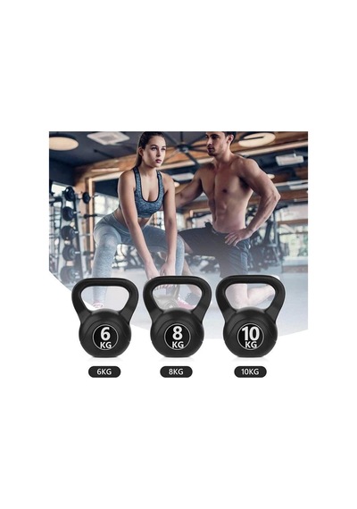 8 Kg Çaydanlık Tipi Dambıl Kettlebell Ağırlık Siyah Tek Ebat