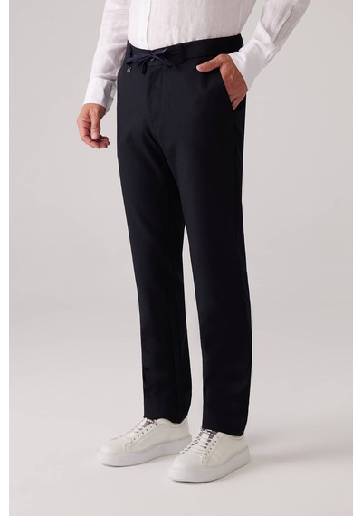 Erkek Lacivert Yazlık Jogger Yan Cep Pantolon