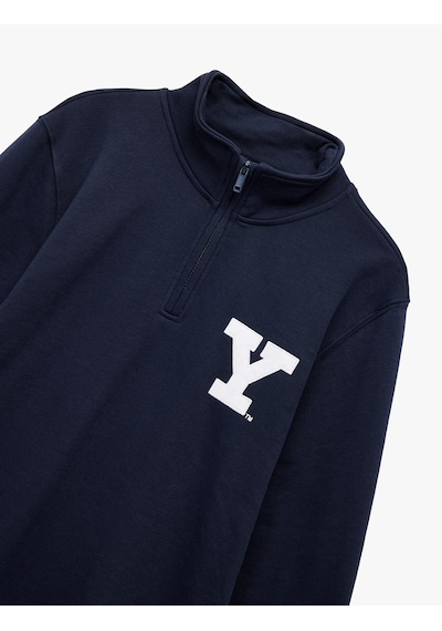 Koton Uzun Kollu Yarım Fermuarlı Lisanslı Yale Baskılı Şardonlu Sweatshirt Lacivert 6wam70142mk Lacivert