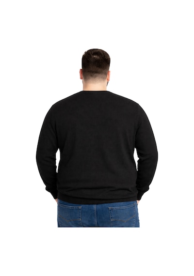 Battalmoda Erkek Büyük Beden Siyah V Yaka Triko Kazak 3xl-4xl-5xl-6xl