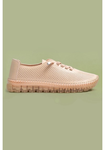 Analin Shoes Hakiki Deri Kadın Casual Ayakkabı Bej