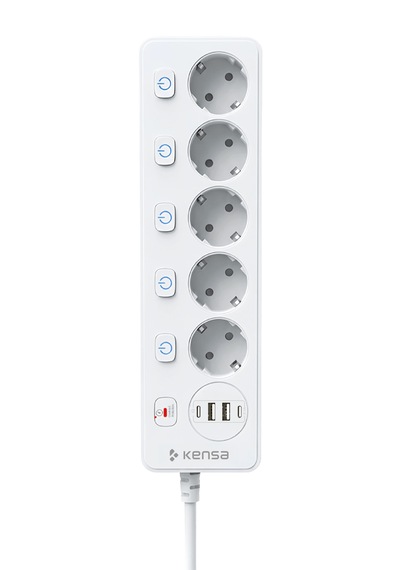 Akım Korumalı Priz 5'li + 2x Usb-a + 2x Usb-c 2 Metre Kablo 2 m