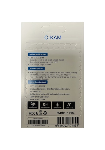 Okam 128gb Hafıza Kartı Micro Sd Hafıza Kartı Class 10 U3 Hızlı