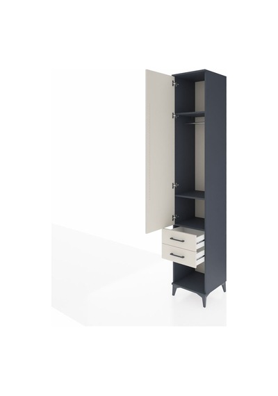 Hyperion Dolap 3 Raflı 2 Çekmeceli Tek Askılı 44x44x243 Antra... Antrasit