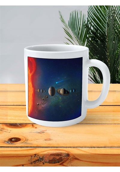 Astronomi Baskılı Kupa Bardak Kişiye Özel Desen 6 Çok Renkli