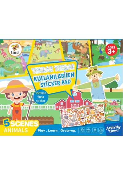 Lino Tekrar Kullanılabilen Sticker Pad Hayvanlar Ls-600 Gko