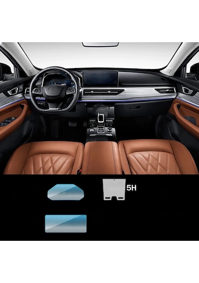 Chery Tiggo 8 Pro Uyumlu Navigasyon Dijital Gösterge Klima Kontrol Ekranı 3'lü Set 9H Nano Ekran Koruyucu