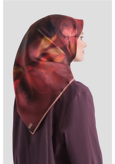 Armine Saf İpek Twill Eşarp 9603d 33 Zeytin Kahve