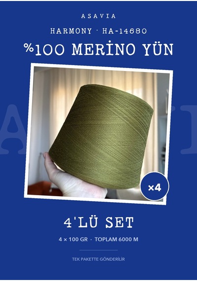 Lana Gatto Harmony Örgü İpi 4'lü Set 4 X 100 Gr %100 Merino Yün Ha-14680