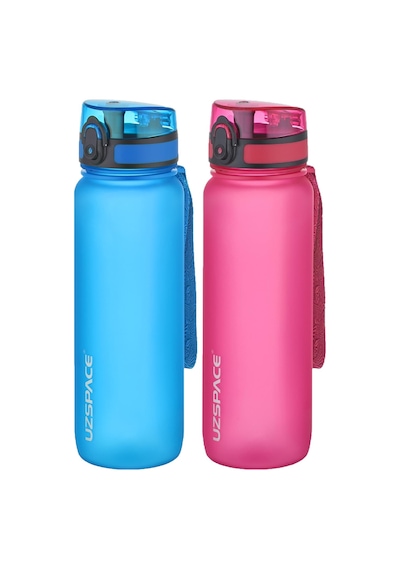 Uzspace 2'li Tritan Matara Seti 800 Ml 14 Farklı Renk Seçeneği Fiftyfifty-3053seta Mavi-Pembe