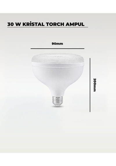 30w Kristal Torch Led Ampul Beyaz Işık