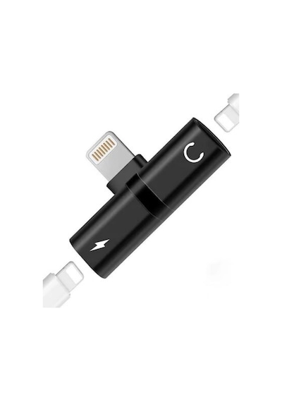 Apple Uyumlu iPhone  Lighting Kare Giriş Kulaklık Ve Şarj Çoklama Başlık Adaptör