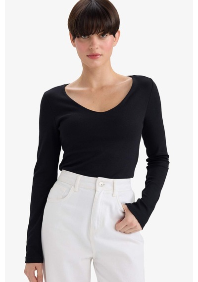 Defacto Slim Fit Dar Kesim Basic Düz Modal Uzun Kollu Tişört F7153ax25aubk81 SIYAH Defacto Slim Fit Dar Kesim Basic Düz Modal Uzun Kollu Tişört F7153ax25aubk81 SIYAH