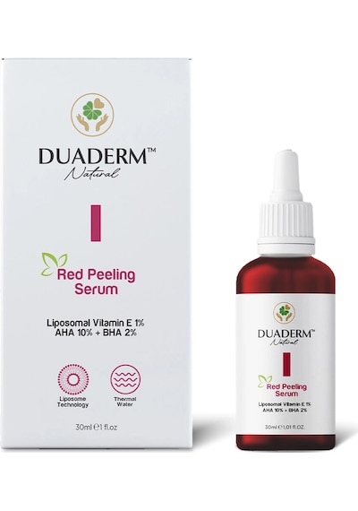 Akne Karşıtı, Onarıcı Red Peeling Serum Aha 10% + Bha %2+ Liposomal Vit E 1% 30 Ml