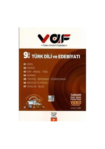 9.Sınıf Türk Dili ve Edebiyatı Video Anlatım Fasikülleri -  Vaf Yayınları