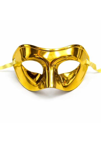 Lunaev Metalize Parlak Parti Maskesi Altın Gold Renk 16x7 Cm "