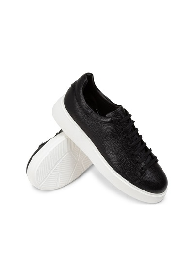 Deery Hakiki Deri Siyah Erkek Sneaker Ayakkabı - 01954Msyhe02 Siyah