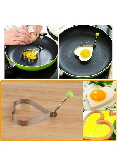 Büro Ev Ofis Mutfağı İçin Metalik Kalp Motif Metal Omlet Yumurta Krep Kalıbı Diğer