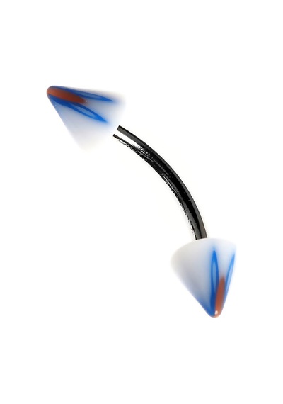Tdgr00892 Curved Barbel Çelik Spike Piercing K7 Çok Renkli