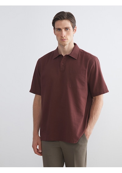 Lcw Vision Bordo Regular Fit Kısa Kollu Oxford Erkek Gömlek