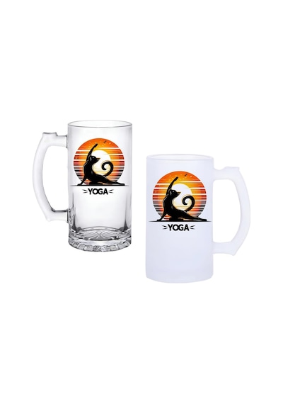 Yoga Yapan Kedi Buzlu Ya Da Buzsuz Bira Bardağı