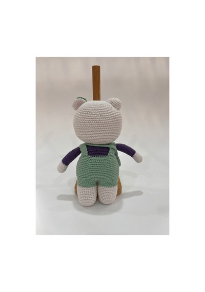 El Yapımı Amigurumi Kedi Örgü Oyuncak Bebek Tığ İşi 24 Cm Sevimli Hediye Mint