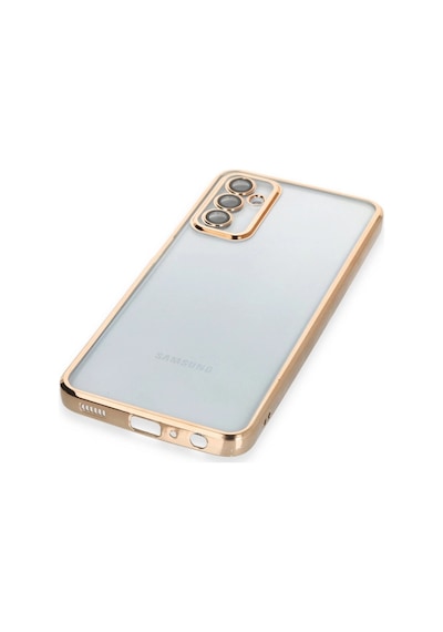 Samsung Uyumlu Galaxy M23 Kılıf Kamera Korumalı Lensli Silikon Altın