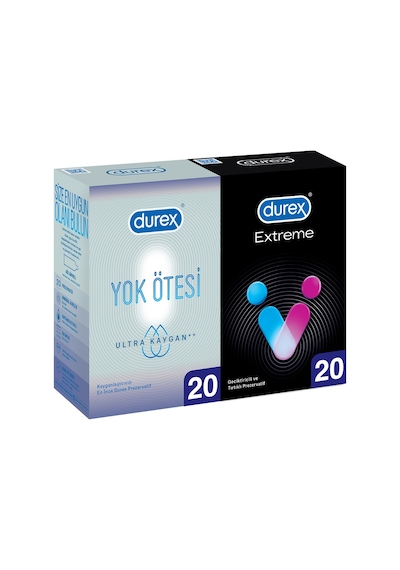 Durex Yok Ötesi Ulltra Kaygan Prezervatif 20'li + Extreme Prezervatif 20'li