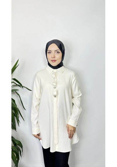 Fuat Gürşen Fg-25k4354-e Ekru Renk Tunik Çok Renkli