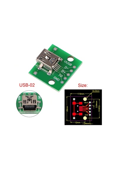Mini Usb To Dip Çevirici Pcb Usb Haberleşme Deney Prototip 5V Usb