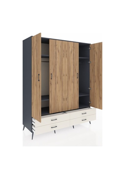 Kronos Gardrop 6 Raflı 4 Çekmeceli 2 Askılı 176x59x221 Antrasit-çam/aytaşı Çam/aytaşı Kronos Gardrop 6 Raflı 4 Çekmeceli 2 Askılı 176x59x221 Antrasit-çam/aytaşı Çam/aytaşı