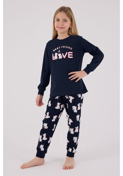 Rolypoly Kız Çocuk Lacivert Pijama Takımı Lacivert