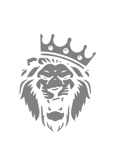 Kral Tacçlı Aslan Sticker 17x17 Cm Gri