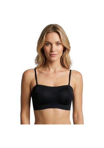 New Bra 6705-kadın Desteksiz B Cup Hayalet Sütyen Siyah