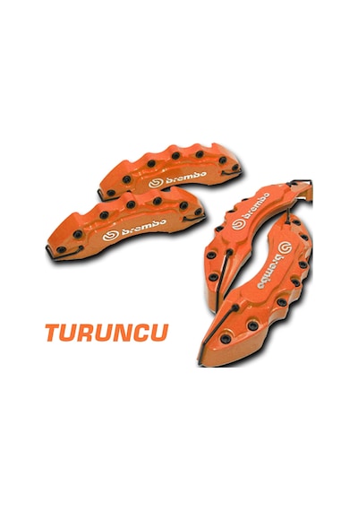 Mini Turuncu Brembo 4'lü Kaliper Seti Kabartmalı
