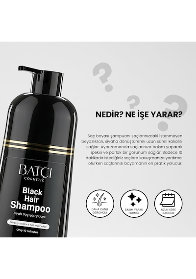 Batçı Saç Siyahlaştıran Anında Etkili Beyaz Kapatıcı Şampuan 350 ML